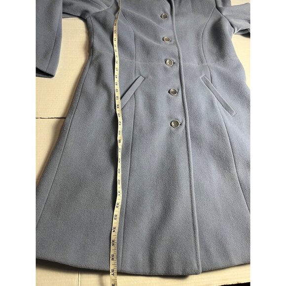 Ann Taylor Womens Light Blue Wool Blend Button-Up Coat Pockets 10 Mid-Length - Picture 12 of 13